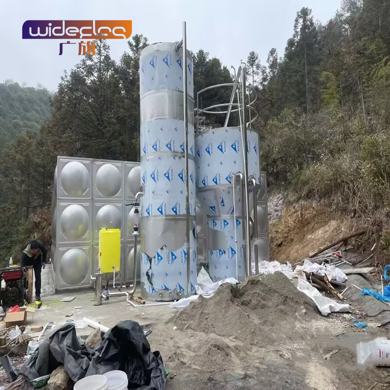 定制不銹鋼一體化凈水器 村鎮(zhèn)水廠集中供水重力無(wú)閥過(guò)濾器